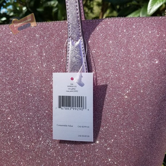 Rose Pink Lola Glitter Tote Bag Kate Spade glitter - Picture 6 of 13